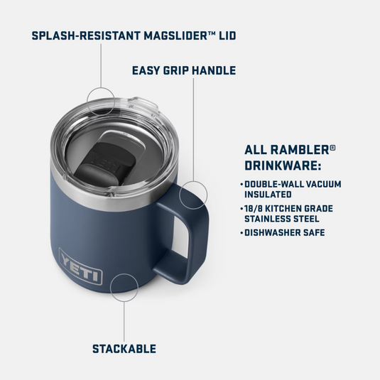 Znla YETI RAMBLER 10oz 296ml MUG WITH MAGSLIDER LID [CLR:RESCUE RED]