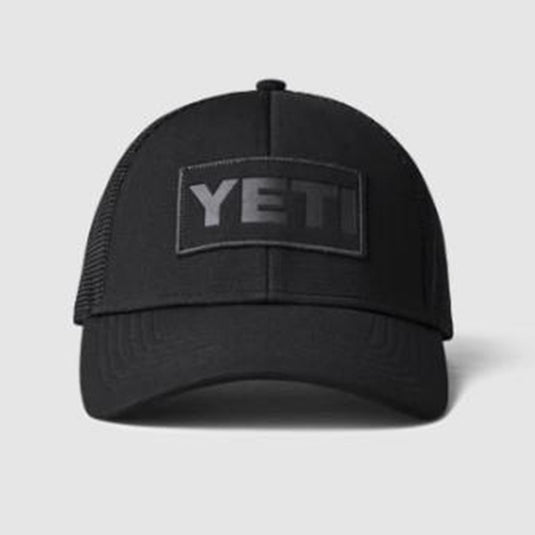 YETI PATCH TRUCKER HAT BLACK ON BLACK