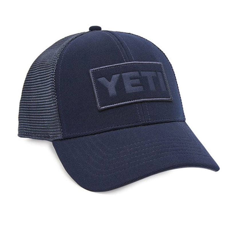 Load image into Gallery viewer, YETI PATCH TRUCKER HAT NAVY ON NAVY
