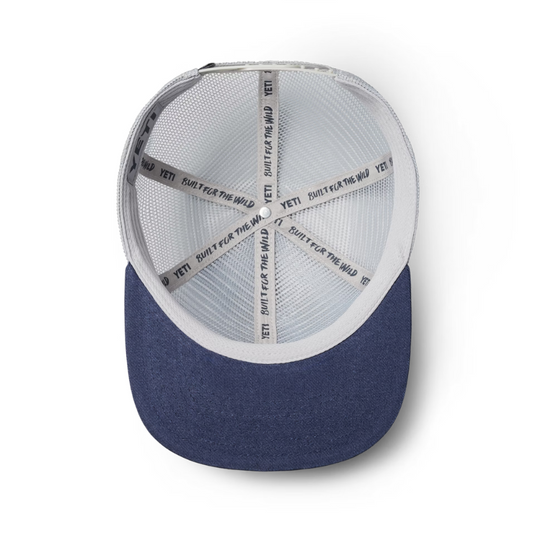 YETI VELCRO BADGE FLAT BRIM MESH HAT GRAY / NAVY 