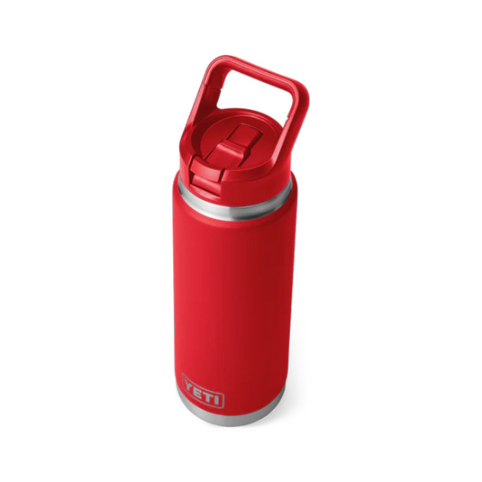 YETI RAMBLER BOTTLE 26oz 760ml WITH STRAW CAP [CLR:RESCUE RED]