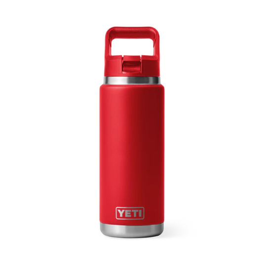 YETI RAMBLER BOTTLE 26oz 760ml WITH STRAW CAP [CLR:RESCUE RED]