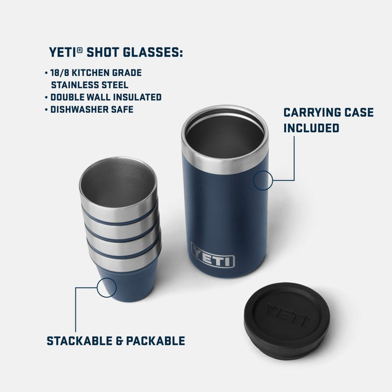 Load image into Gallery viewer, YETI SHOT GLASSES &amp; CASE [CLR:NAVY]
