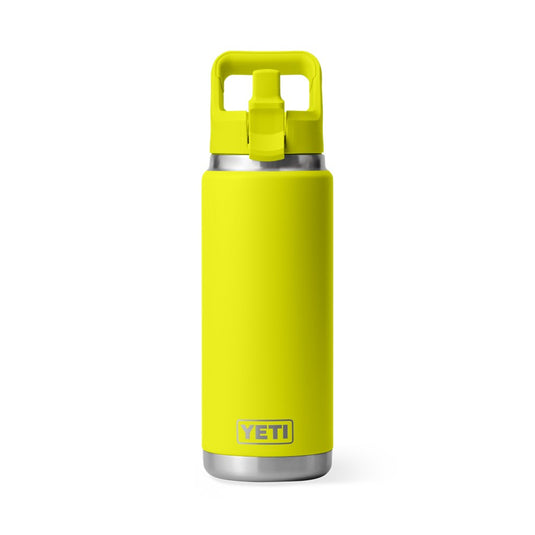 YETI RAMBLER BOTTLE 26oz 760ml WITH STRAW CAP [CLR:FIREFLY YELLOW]