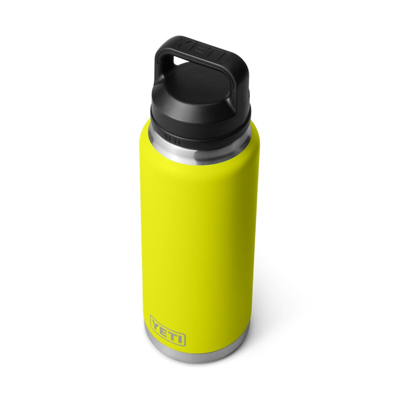 Load image into Gallery viewer, YETI RAMBLER BOTTLE 36oz 1065ML WITH CHUG CAP [CLR:FIREFLY YELLOW]
