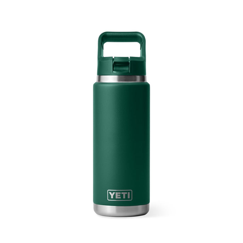 Load image into Gallery viewer, YETI RAMBLER BOTTLE 26oz 760ml WITH STRAW CAP [CLR:BLACK FOREST GREEN]
