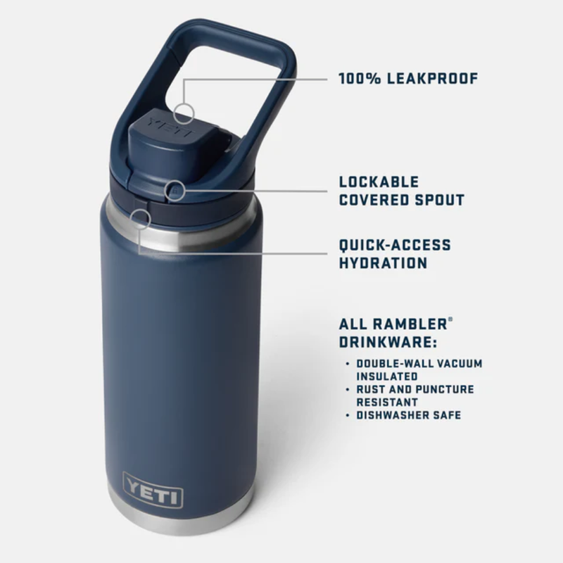 Load image into Gallery viewer, YETI RAMBLER BOTTLE 26oz 760ml WITH FLIP CHUG CAP [CLR:NAVY]
