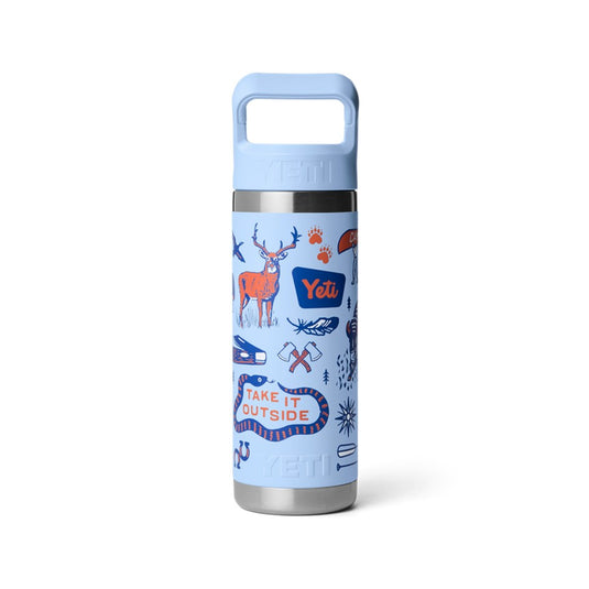 YETI RAMBLER BOTTLE 18oz 532ml WITH STRAW CAP [CLR:BIG SKY SUMMER CAMP]