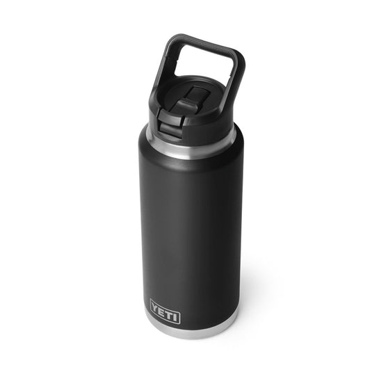 YETI RAMBLER BOTTLE 36oz 1065ML WITH STRAW CAP [CLR:BLACK]