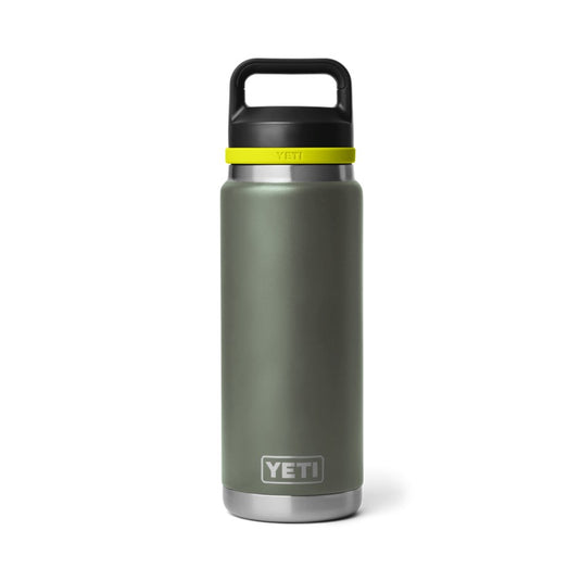 YETI RAMBLER BOTTLE 26oz 760ML WITH CHUG CAP [CLR:CAMP GREEN/FIREFLY YELLOW]