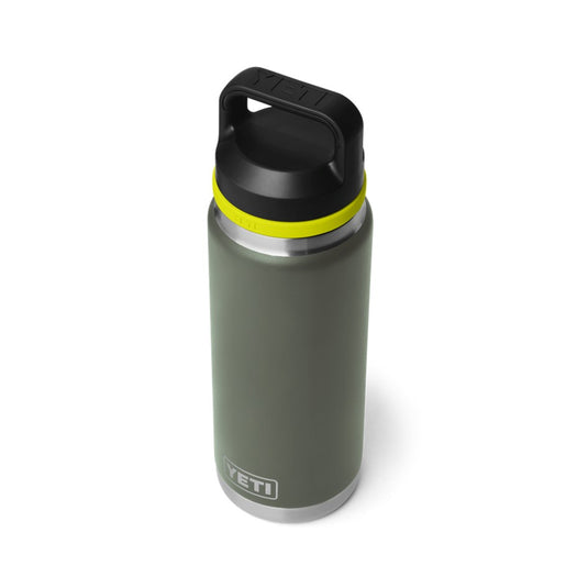 YETI RAMBLER BOTTLE 26oz 760ML WITH CHUG CAP [CLR:CAMP GREEN/FIREFLY YELLOW]