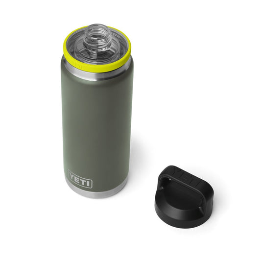 YETI RAMBLER BOTTLE 26oz 760ML WITH CHUG CAP [CLR:CAMP GREEN/FIREFLY YELLOW]