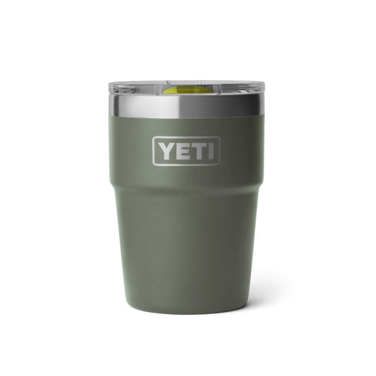 YETI RAMBLER 16oz 473ml STACKABLE CUP [CLR:CAMP GREEN/FIREFLY YELLOW]