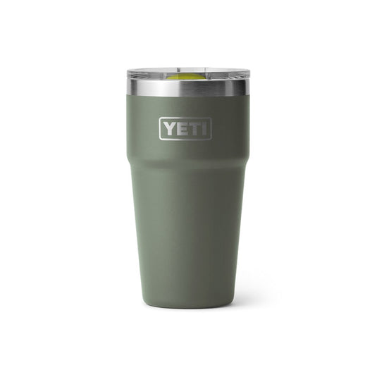 YETI RAMBLER 20oz 591ml STACKABLE CUP [CLR:CAMP GREEN/FIREFLY YELLOW]