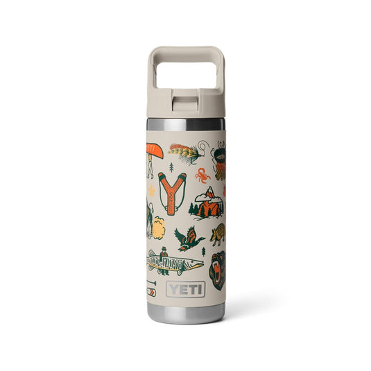 YETI RAMBLER BOTTLE 18oz 532ml WITH STRAW CAP [CLR:CAPE SUMMER CAMP]
