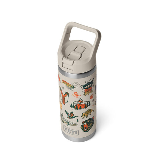 YETI RAMBLER BOTTLE 18oz 532ml WITH STRAW CAP [CLR:CAPE SUMMER CAMP]