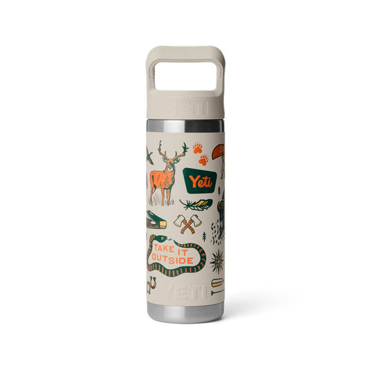 YETI RAMBLER BOTTLE 18oz 532ml WITH STRAW CAP [CLR:CAPE SUMMER CAMP]