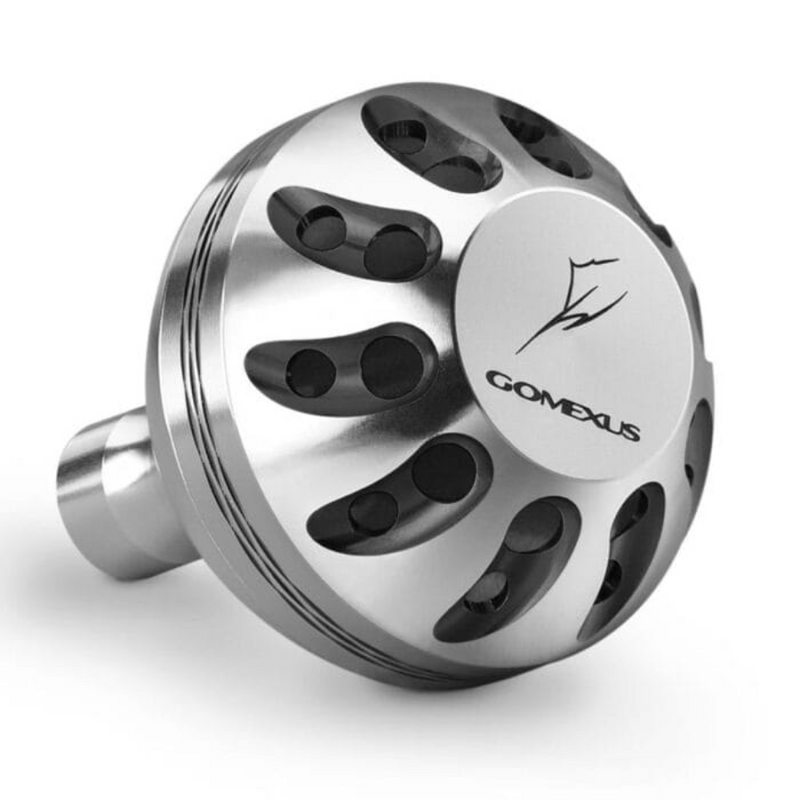 Load image into Gallery viewer, GOMEXUS ALUMINIUM POWER KNOB [SZ:38MM CLR:SILVER &amp; BLACK]

