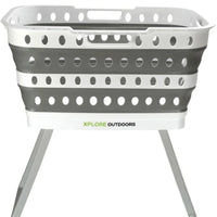 BBQARM COLLAPSABLE LAUNDRY BASKET WITH FOLD-OUT LEGS