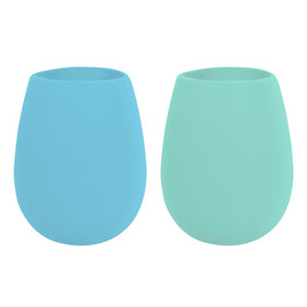 AVANTI SILICONE STEMLESS WINE GLASS SET OF 2 [CLR:BLUE / MINT]