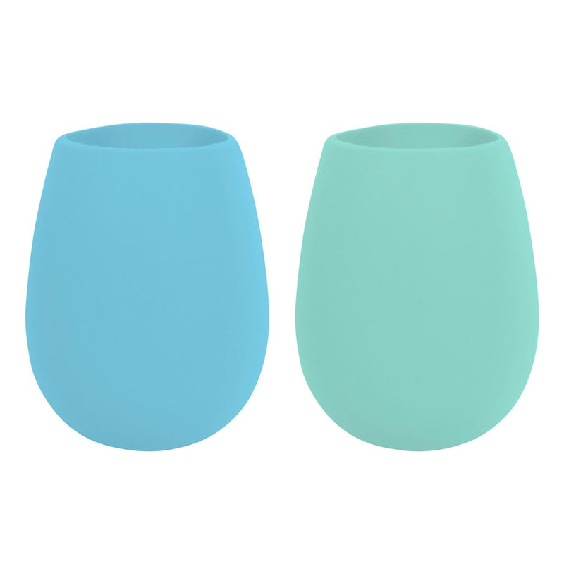 Load image into Gallery viewer, AVANTI SILICONE STEMLESS WINE GLASS SET OF 2 [CLR:BLUE / MINT]
