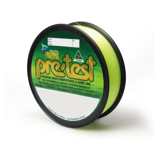 PLATYPUS PRE-TEST MONOFILAMENT YELLOW [WEIGHT:6KG LENGTH:300M]