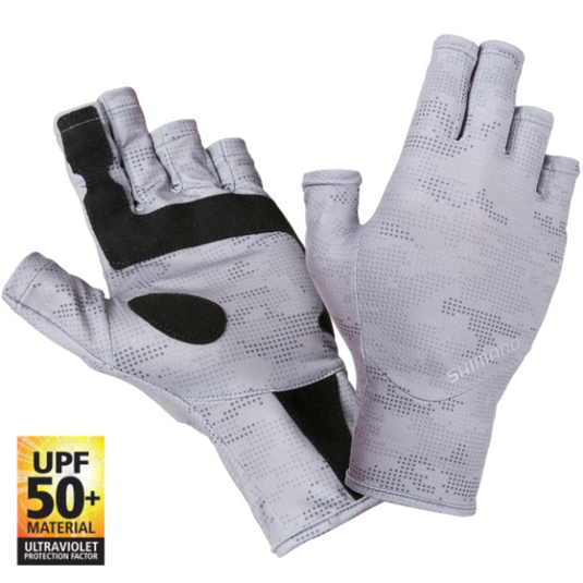 SHIMANO SUN GLOVES [CLR:GREY DOT CAMO SZ:LARGE]