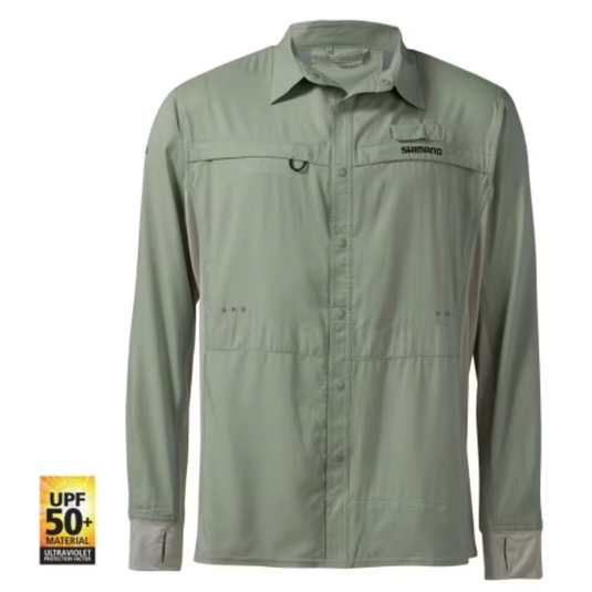 SHIMANO PRO STRETCH VENTED MENS FISHING SHIRT UPF50+ [CLR:SEAFOAM SZ:X-LARGE]