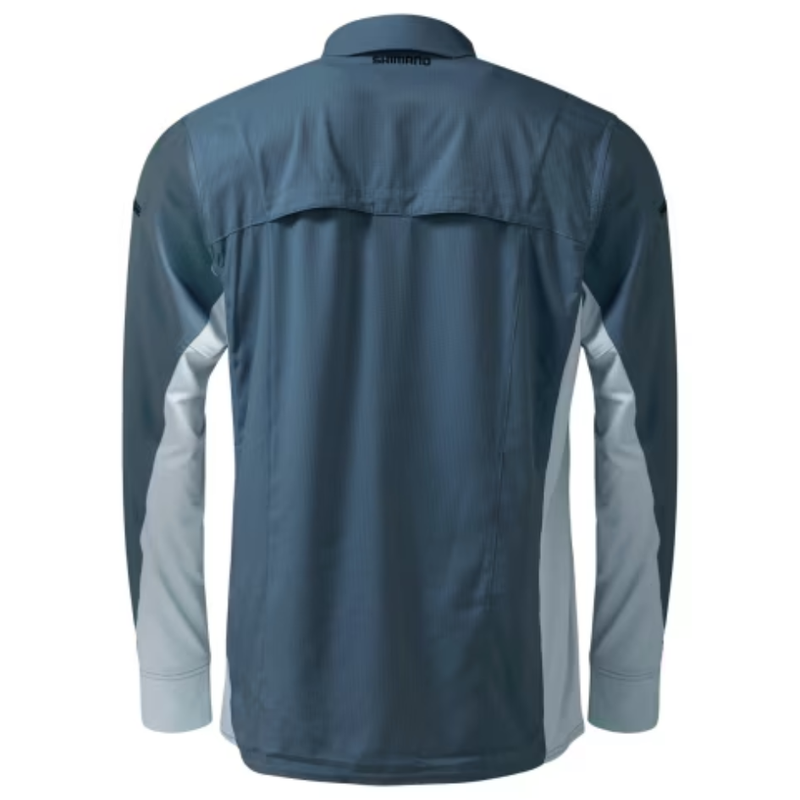 Load image into Gallery viewer, SHIMANO PRO STRETCH VENTED MENS FISHING SHIRT UPF50+ [CLR:NAVY SZ:3X-LARGE]
