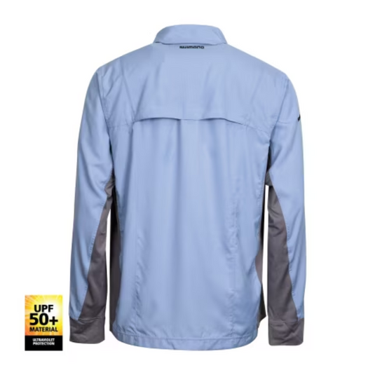SHIMANO PRO STRETCH VENTED MENS FISHING SHIRT UPF50+ [CLR:CLOUDBURST SZ:MEDIUM]