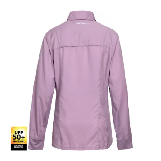 SHIMANO PRO STRETCH VENTED LADIES FISHING SHIRT UPF50+ [CLR:ORCHID HUSH SZ:8]