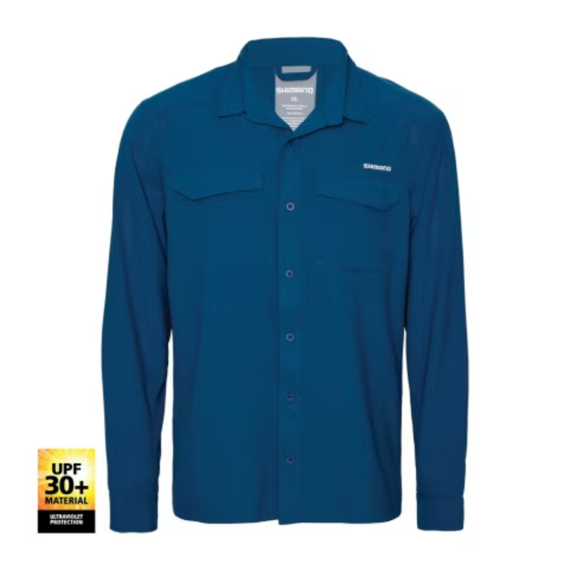 Load image into Gallery viewer, SHIMANO PRO FISHING SHIRT NAVY [SZ:SMALL]

