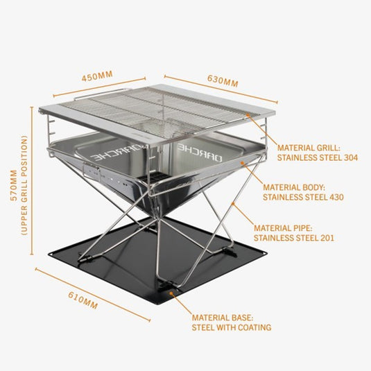 DARCHE BBQ 630 PORTABLE FIRE PIT 