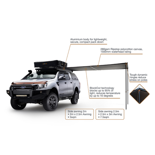 OZTRAIL BLOCKOUT AWNING 2.5M X 3M