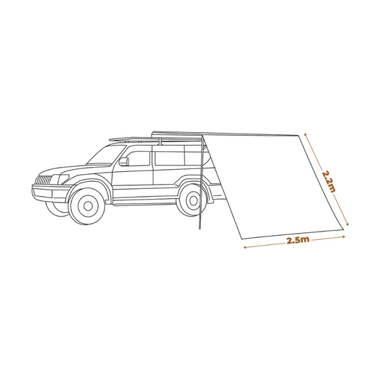 OZTRAIL BLOCKOUT AWNING FRONT WALL 2.5M