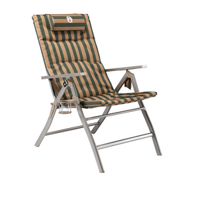 COLEMAN CHAIR FLAT FOLD 5 POS PADDED STEEL ARM