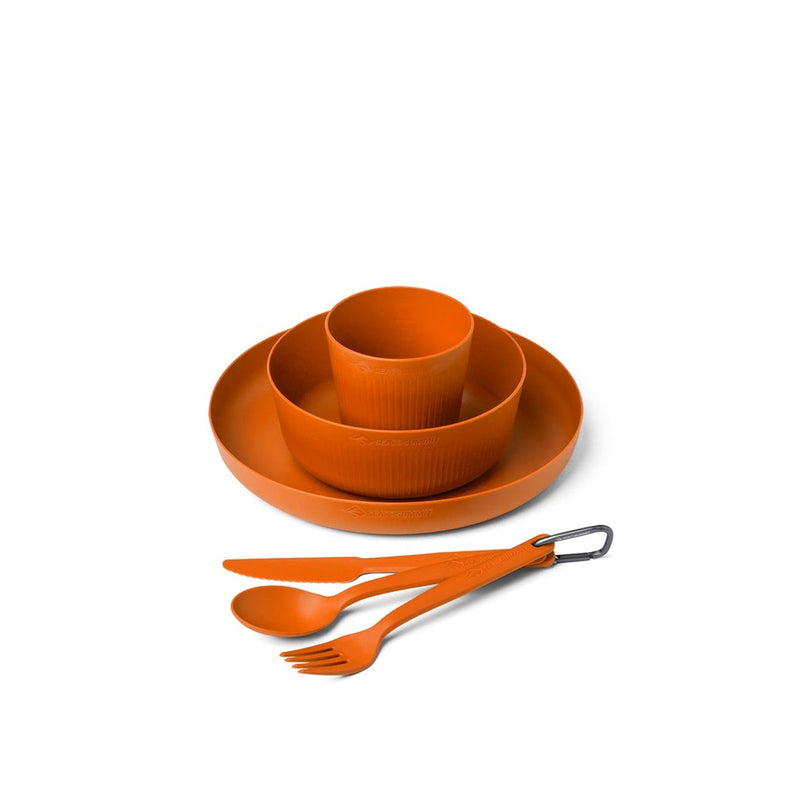Load image into Gallery viewer, SEA TO SUMMIT CAMP DINNERWARE SET WITH MESH SACK 6 PIECES [CLR:BURNT ORANGE]
