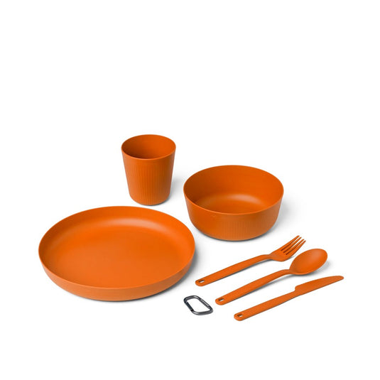 SEA TO SUMMIT CAMP DINNERWARE SET WITH MESH SACK 6 PIECES [CLR:BURNT ORANGE]