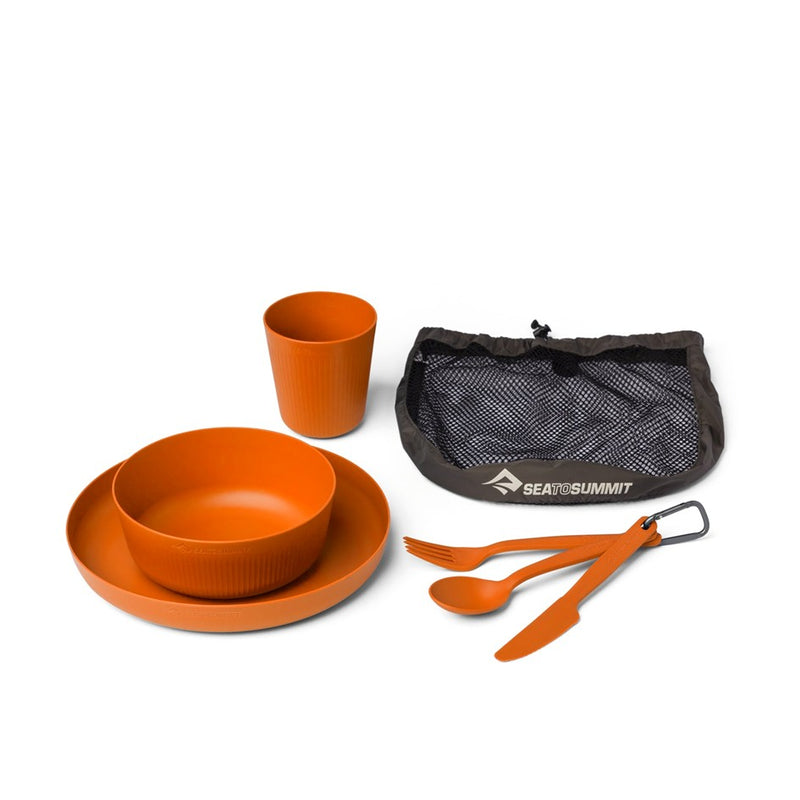 Load image into Gallery viewer, SEA TO SUMMIT CAMP DINNERWARE SET WITH MESH SACK 6 PIECES [CLR:BURNT ORANGE]
