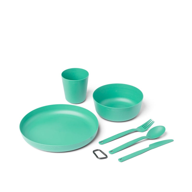 Load image into Gallery viewer, SEA TO SUMMIT CAMP DINNERWARE SET WITH MESH SACK 6 PIECES [CLR:CABBAGE LIGHT GREEN]
