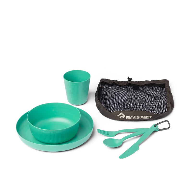 Load image into Gallery viewer, SEA TO SUMMIT CAMP DINNERWARE SET WITH MESH SACK 6 PIECES [CLR:CABBAGE LIGHT GREEN]
