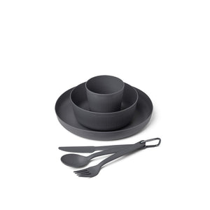 SEA TO SUMMIT CAMP DINNERWARE SET WITH MESH SACK 6 PIECES [CLR:CHARCOAL]