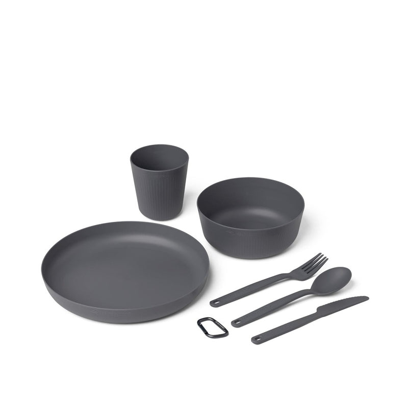 Load image into Gallery viewer, SEA TO SUMMIT CAMP DINNERWARE SET WITH MESH SACK 6 PIECES [CLR:CHARCOAL]
