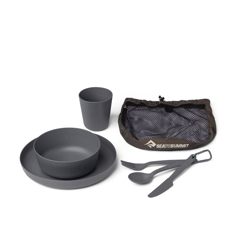 Load image into Gallery viewer, SEA TO SUMMIT CAMP DINNERWARE SET WITH MESH SACK 6 PIECES [CLR:CHARCOAL]
