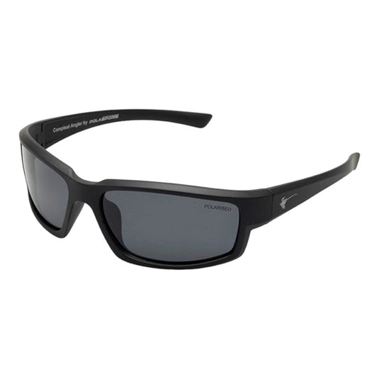 COMPLEAT ANGLER POLARISED SUNGLASSES MATTE BLACK FRAME SMOKE LENS