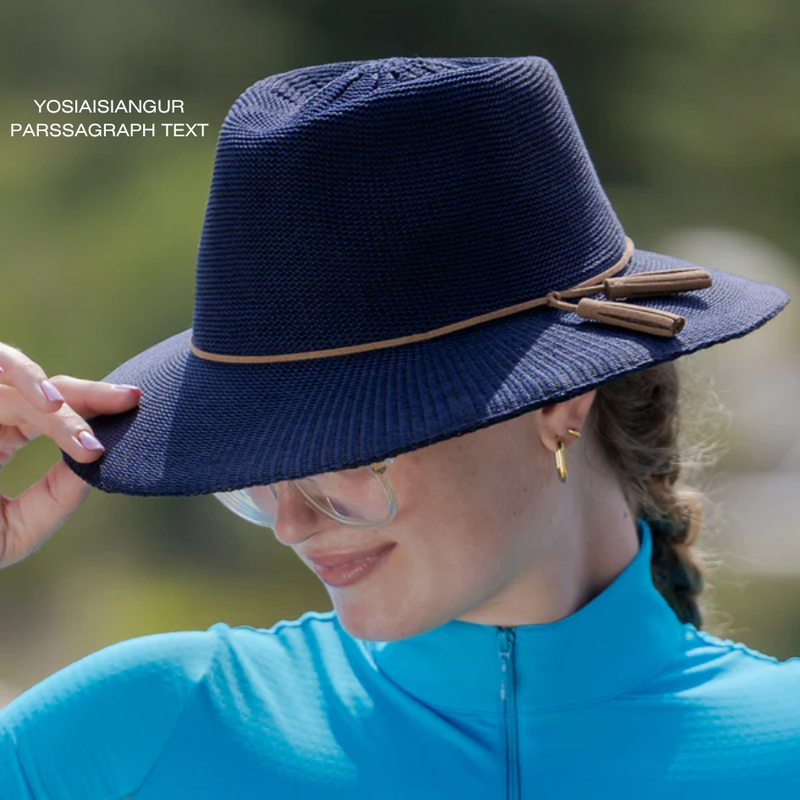 Load image into Gallery viewer, EVOKE CAROLINE FEDORA EV090 [CLR:NAVY SZ:58CM MEDIUM/LARGE]
