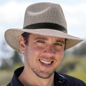 EVOKE CHARLIE FEDORA IVORY BROWN [SZ:58CM MEDIUM/LARGE]