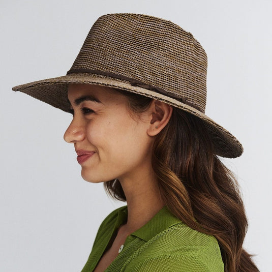 CANCER COUNCIL JACQUI MANNISH HAT RL73 SUEDE [SZ:58CM MEDIUM/LARGE]
