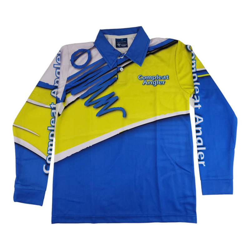 Load image into Gallery viewer, COMPLEAT ANGLER KIDS TOURNAMENT SHIRT WHITE/GREEN/BLUE [SZ:14]
