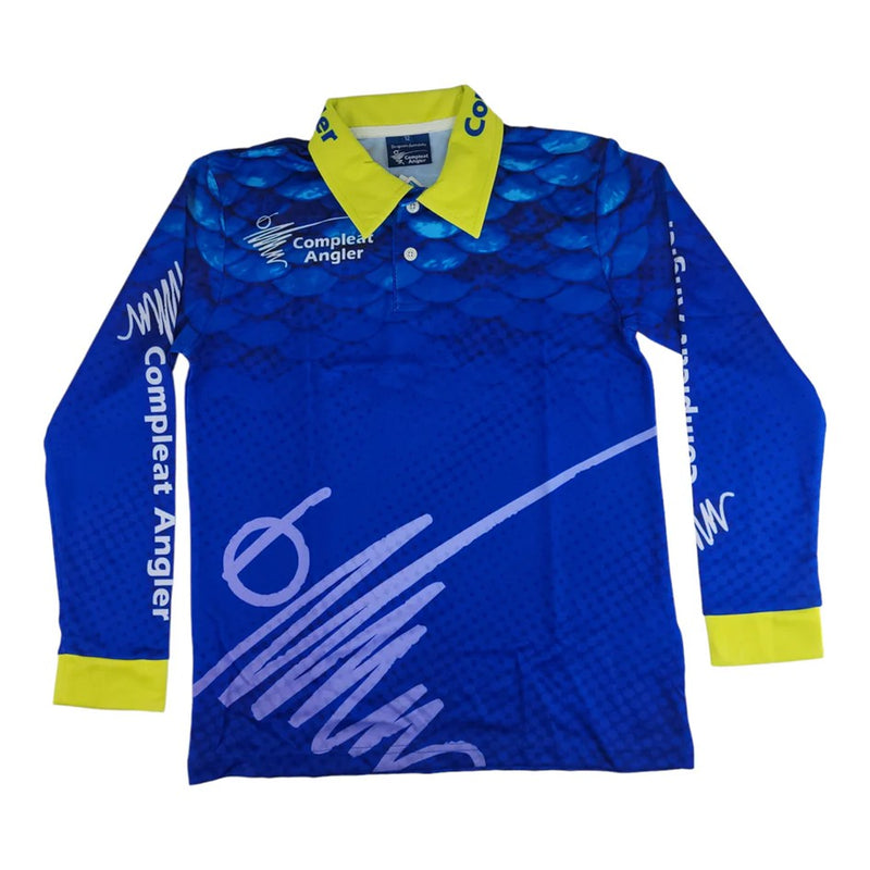 Load image into Gallery viewer, COMPLEAT ANGLER KIDS BUTTON TOURNAMENT SHIRT BLUE [SZ:14]
